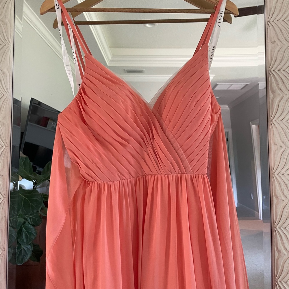 Azazie Gracie floor length dress.